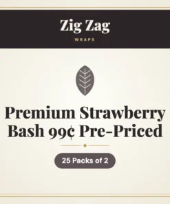 Zig Zag Premium Strawberry Bash Wraps 99¢ Pre-Priced – 25 Packs of 2