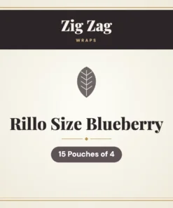 Zig Zag Rillo Size Blueberry Wraps – 15 Pouches of 4
