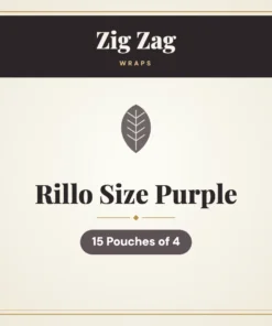 Zig Zag Rillo Size Purple Wraps – 15 Pouches of 4