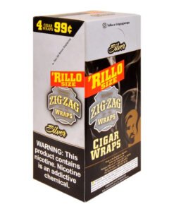 Zig Zag Rillo Size Silver Wraps – 15 Pouches of 4