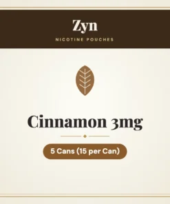 Zyn Cinnamon 3mg Nicotine Pouches – 5 Cans (15 per Can)