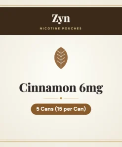 Zyn Cinnamon 6mg Nicotine Pouches – 5 Cans (15 per Can)
