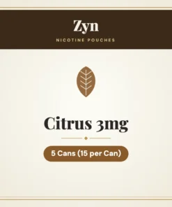 Zyn Citrus 3mg Nicotine Pouches – 5 Cans (15 per Can)