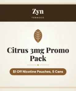 Zyn Citrus 3mg Promo Pack – $1 Off Nicotine Pouches, 5 Cans