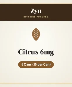 Zyn Citrus 6mg Nicotine Pouches – 5 Cans (15 per Can)