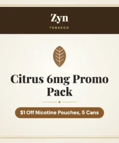 Zyn Citrus 6mg Promo Pack – $1 Off Nicotine Pouches, 5 Cans