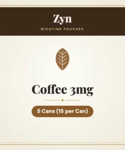 Zyn Coffee 3mg Nicotine Pouches – 5 Cans (15 per Can)