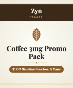 Zyn Coffee 3mg Promo Pack – $1 Off Nicotine Pouches, 5 Cans