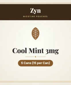 Zyn Cool Mint 3mg Nicotine Pouches – 5 Cans (15 per Can)