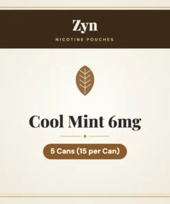 Zyn Cool Mint 6mg Nicotine Pouches – 5 Cans (15 per Can)