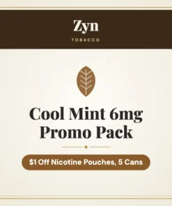 Zyn Cool Mint 6mg Promo Pack – $1 Off Nicotine Pouches, 5 Cans