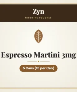 Zyn Espresso Martini 3mg Nicotine Pouches – 5 Cans (15 per Can)