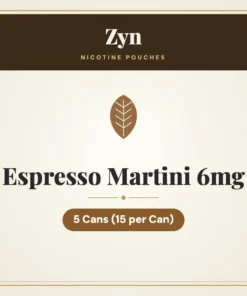 Zyn Espresso Martini 6mg Nicotine Pouches – 5 Cans (15 per Can)