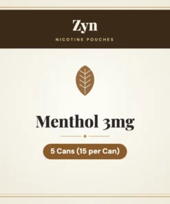 Zyn Menthol 3mg Nicotine Pouches – 5 Cans (15 per Can)