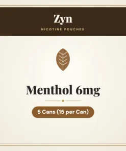 Zyn Menthol 6mg Nicotine Pouches – 5 Cans (15 per Can)