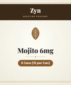 Zyn Mojito 6mg Nicotine Pouches – 5 Cans (15 per Can)