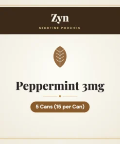 Zyn Peppermint 3mg Nicotine Pouches – 5 Cans (15 per Can)