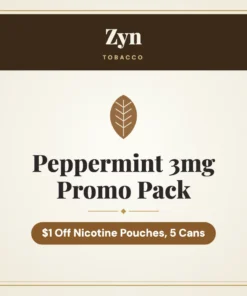 Zyn Peppermint 3mg Promo Pack – $1 Off Nicotine Pouches, 5 Cans