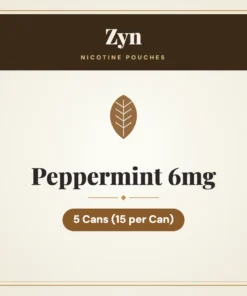 Zyn Peppermint 6mg Nicotine Pouches – 5 Cans (15 per Can)