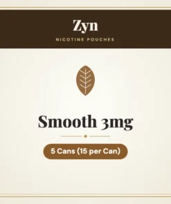 Zyn Smooth 3mg Nicotine Pouches – 5 Cans (15 per Can)