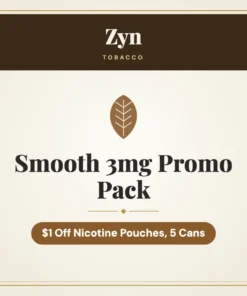 Zyn Smooth 3mg Promo Pack – $1 Off Nicotine Pouches, 5 Cans