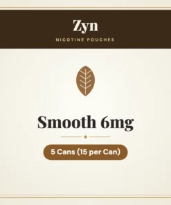 Zyn Smooth 6mg Nicotine Pouches – 5 Cans (15 per Can)