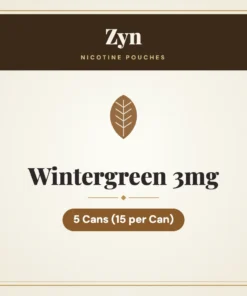 Zyn Wintergreen 3mg Nicotine Pouches – 5 Cans (15 per Can)