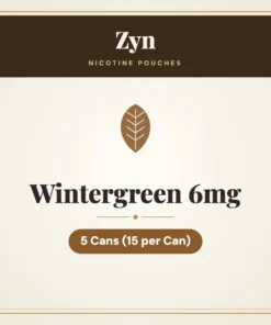Zyn Wintergreen 6mg Nicotine Pouches – 5 Cans (15 per Can)